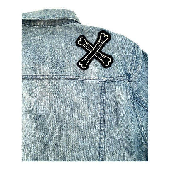 Jay Walker Distressed Denim Jacket Customized With Patches Womens Large - Picture 9 of 15